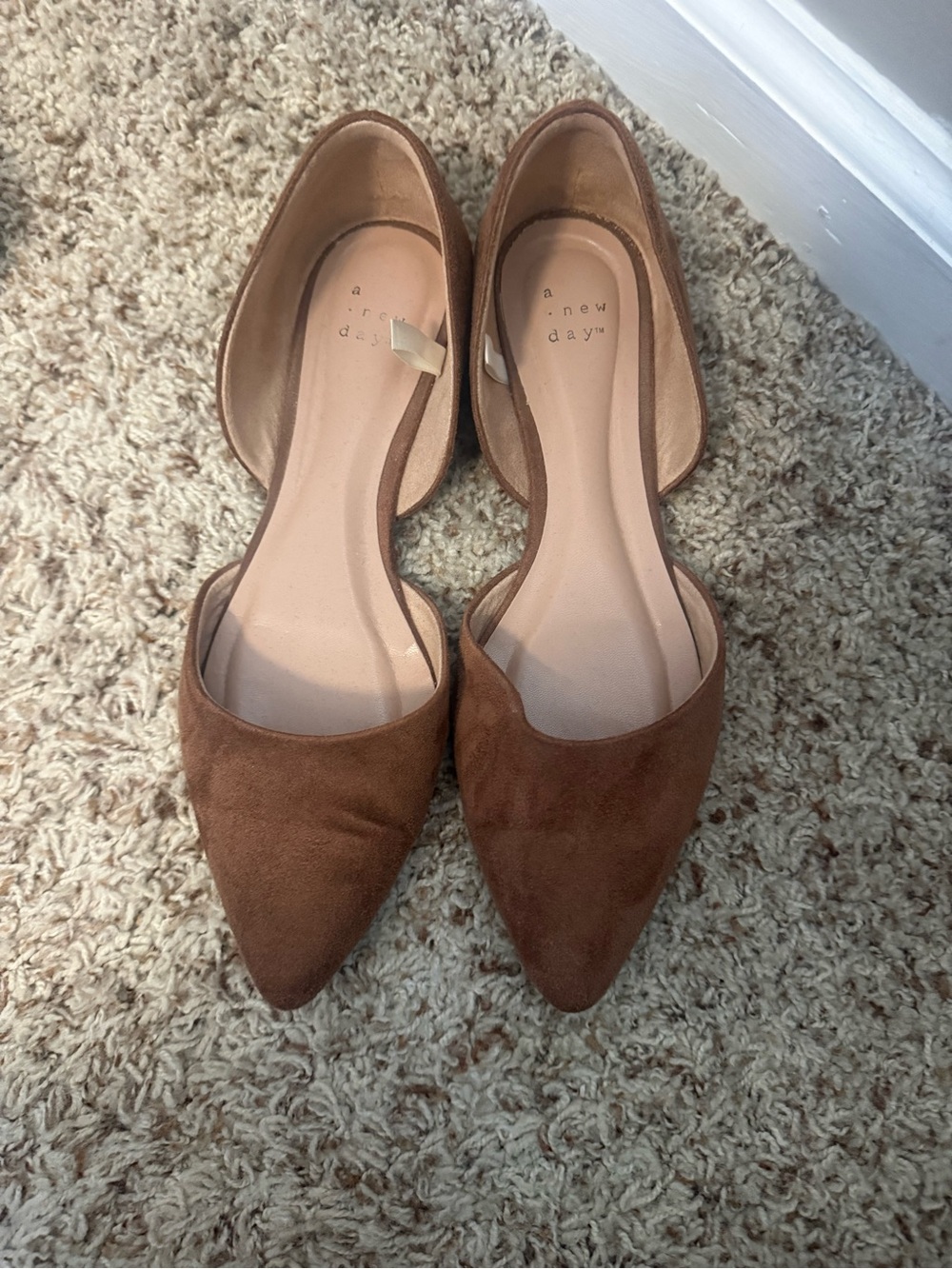 a new day Tan Pointed-Toe D'Orsay Flats